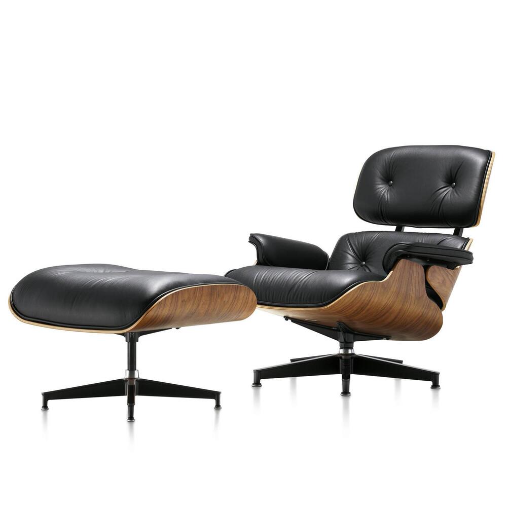 Eames Lounge Chair&amp;Ottoman (Prone Obsidian / Walnut)