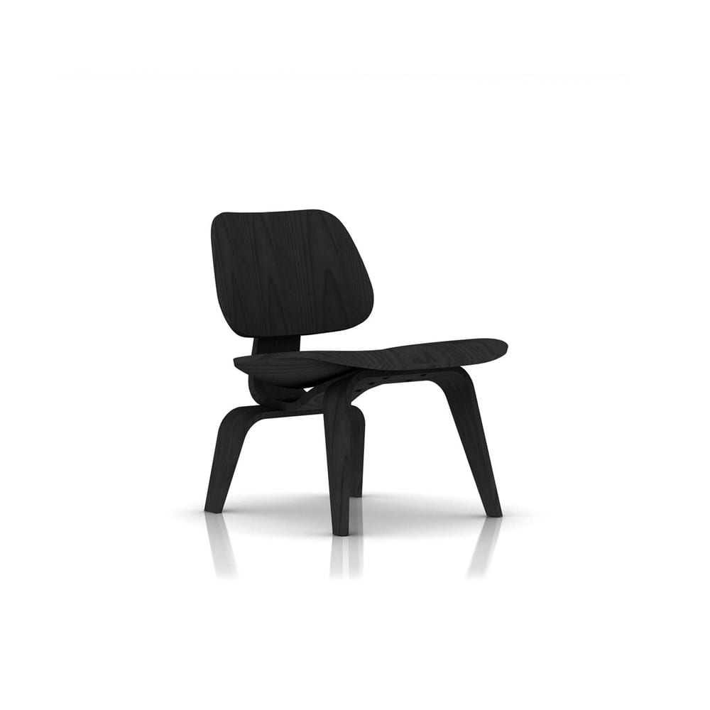 Eames Molded Plywood Lounge Chair, Wood Base (Black)