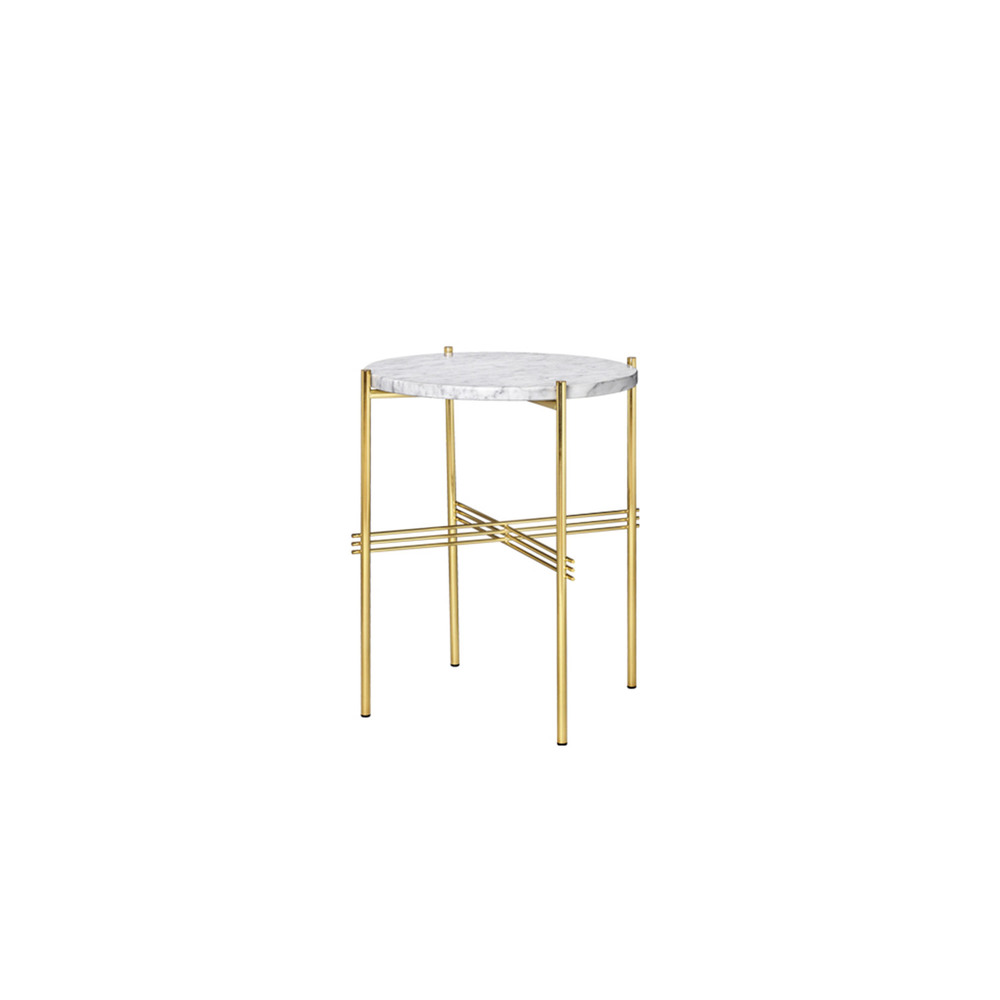 TS Coffee Table Ø40 Brass Base Marble Top (White)  전시품 30%