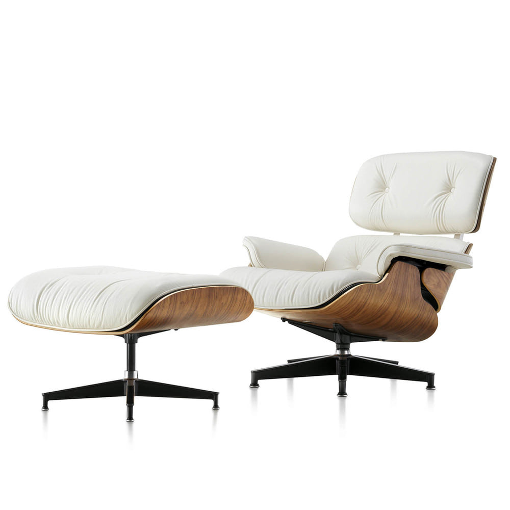 Eames Lounge Chair&amp;Ottoman (Ivory / Walnut)