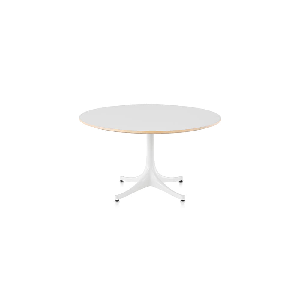 Nelson Pedestal Coffee Table (Studio White/White Base)