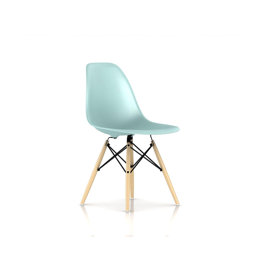 Eames Molded Plastic Side Chair, Dowell Base (Maple/Aqua Sky)전시품 30%