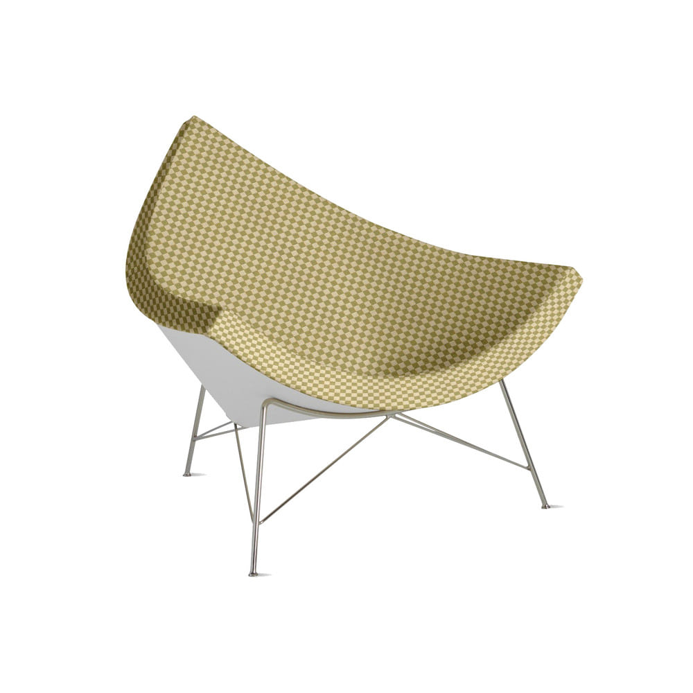 Nelson Coconut Lounge Chair (Chrome/Checker)