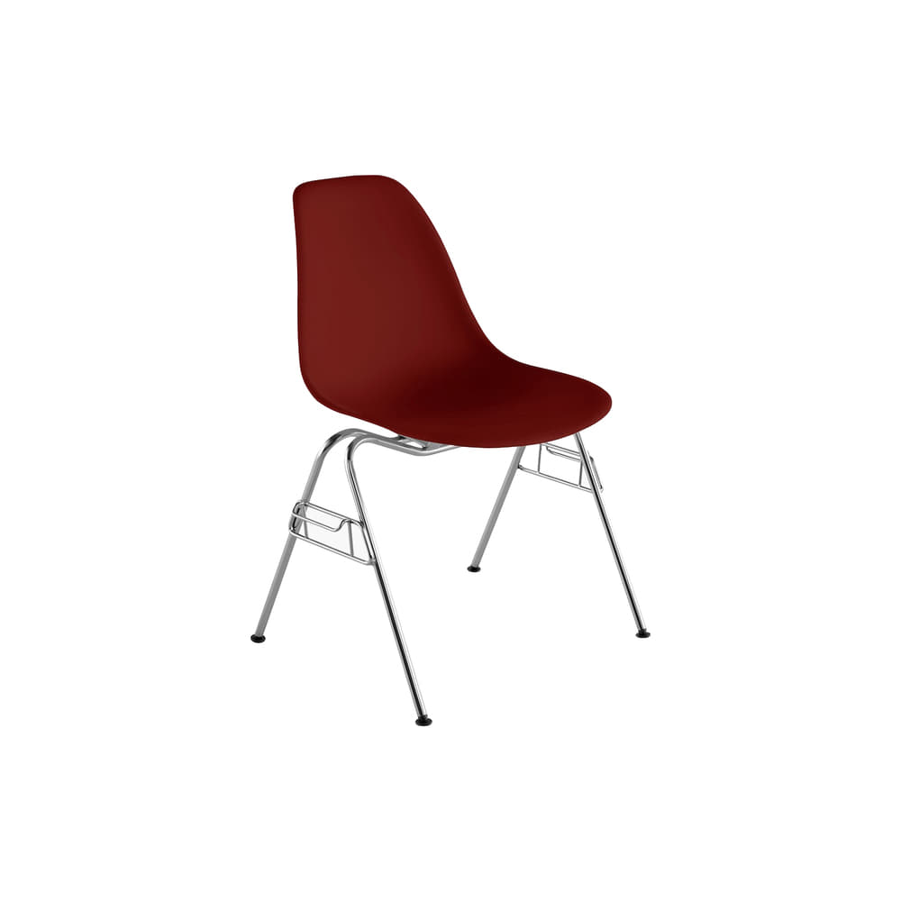 Eames Molded Plastic Side Chair, Stacking Base (Brick Red)전시품 30%